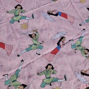 Disney Mulan 90s Vintage Twin fitted & flat bedsheet Made in USA